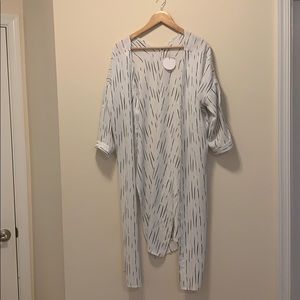 Duster Cardigan Blue White